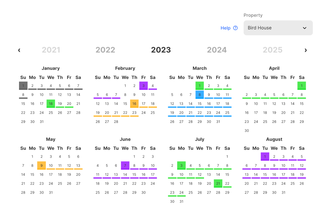 myguests booking calendar